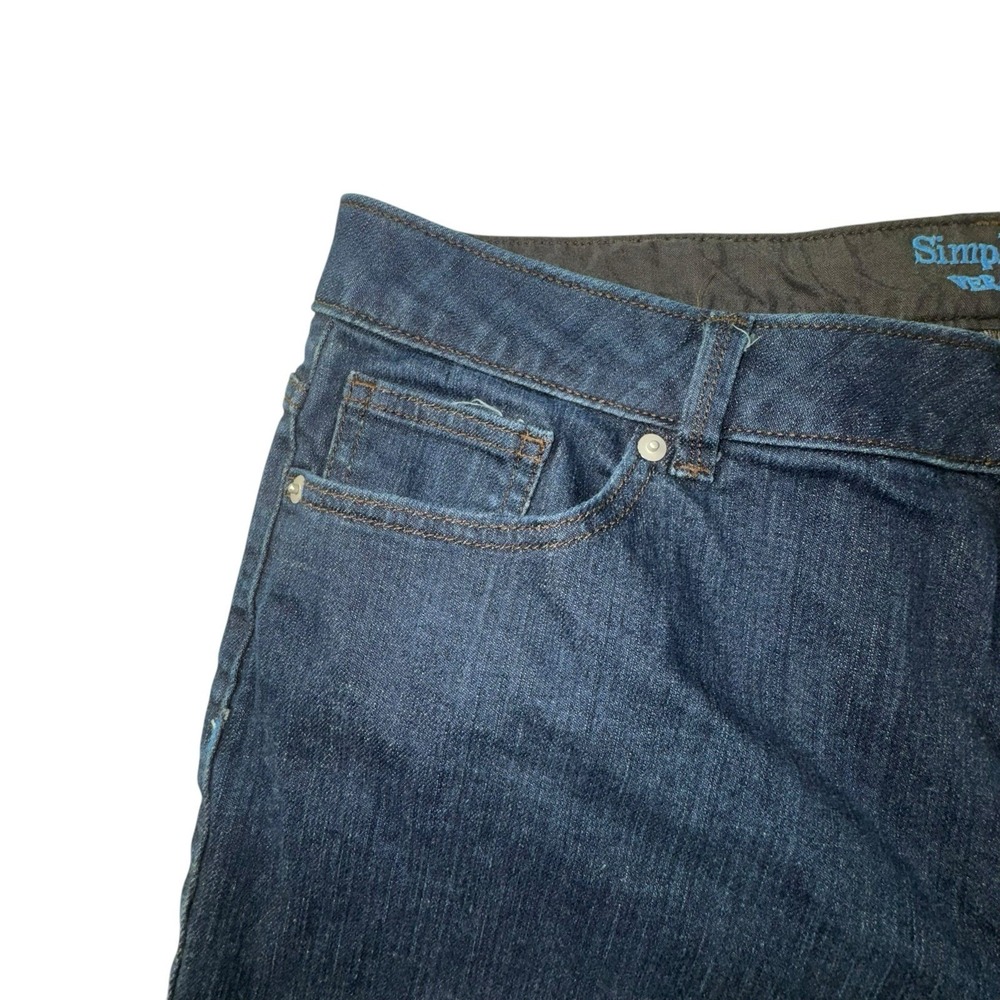 Simply Vera Wang Jean Shorts Flex Mid Rise Dark Wash Women 16 - Picture 3 of 8